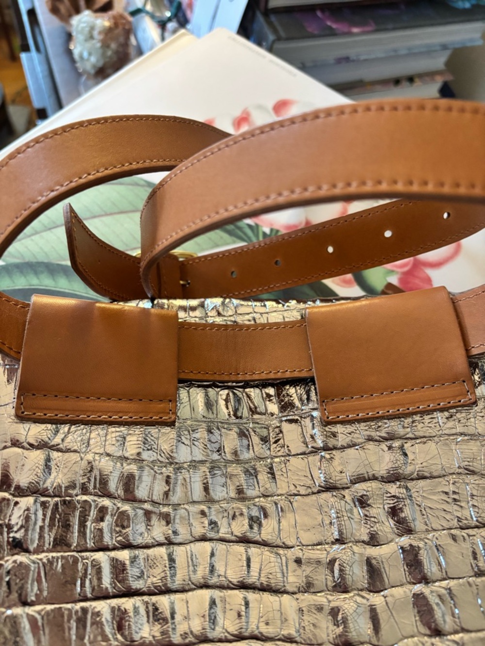 Clare V Silver Fanny Pack - Croc Embossed Leather - EUC - Picture 14 of 16